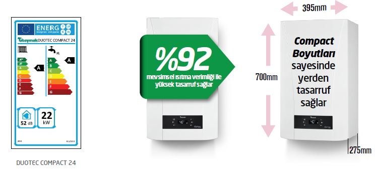 BAYMAK DUO TEC COMPACT 24 YOĞUŞMALI KOMBİ katalog ve özellikleri