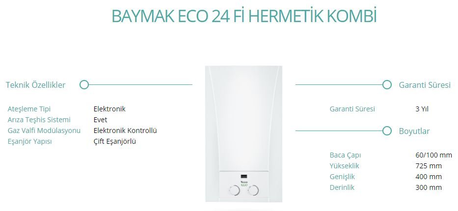 baymak eco 24 fi hermetik kombi fiyatı